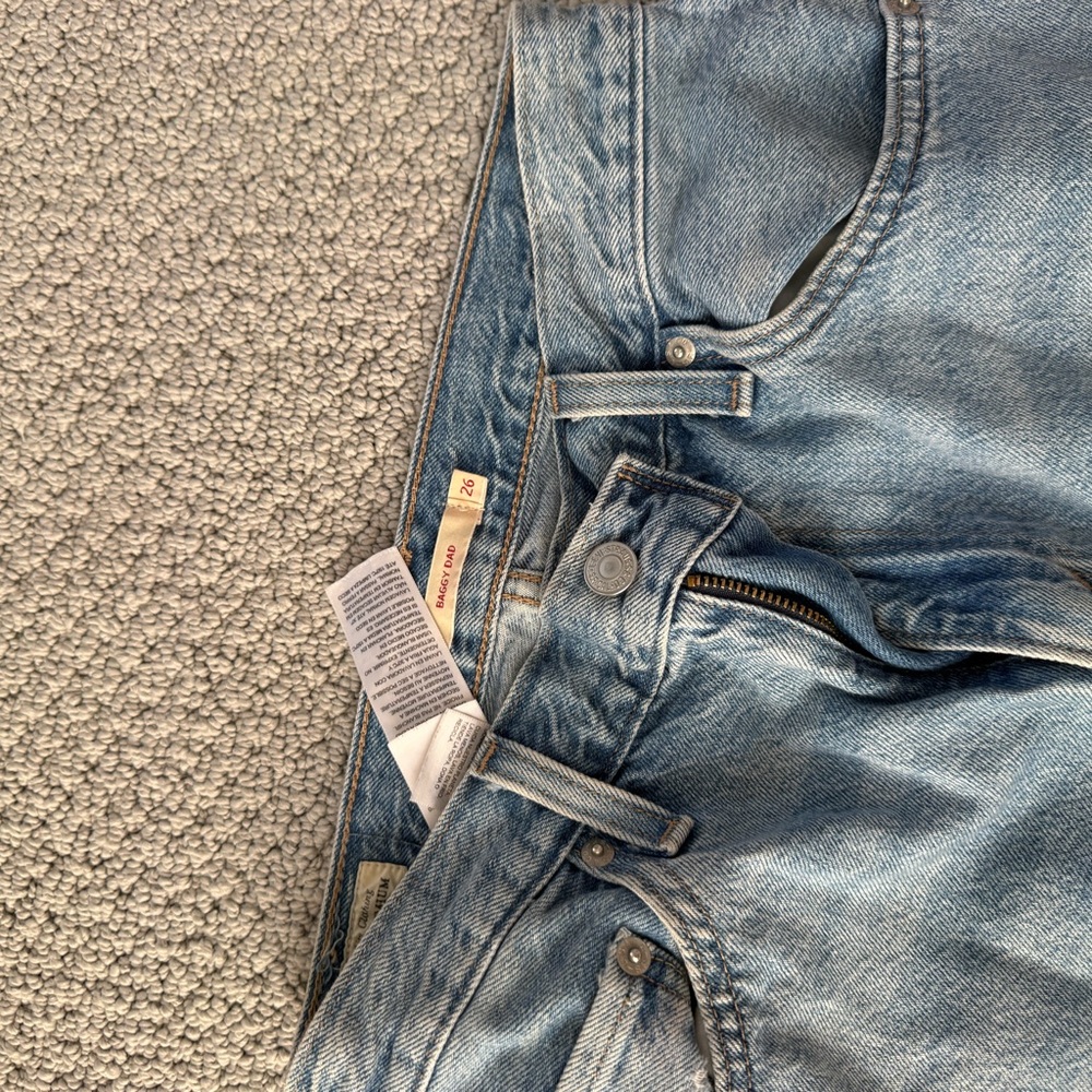 Levi's Light Blue Distressed Baggy Dad Jeans - Picture 2 of 3